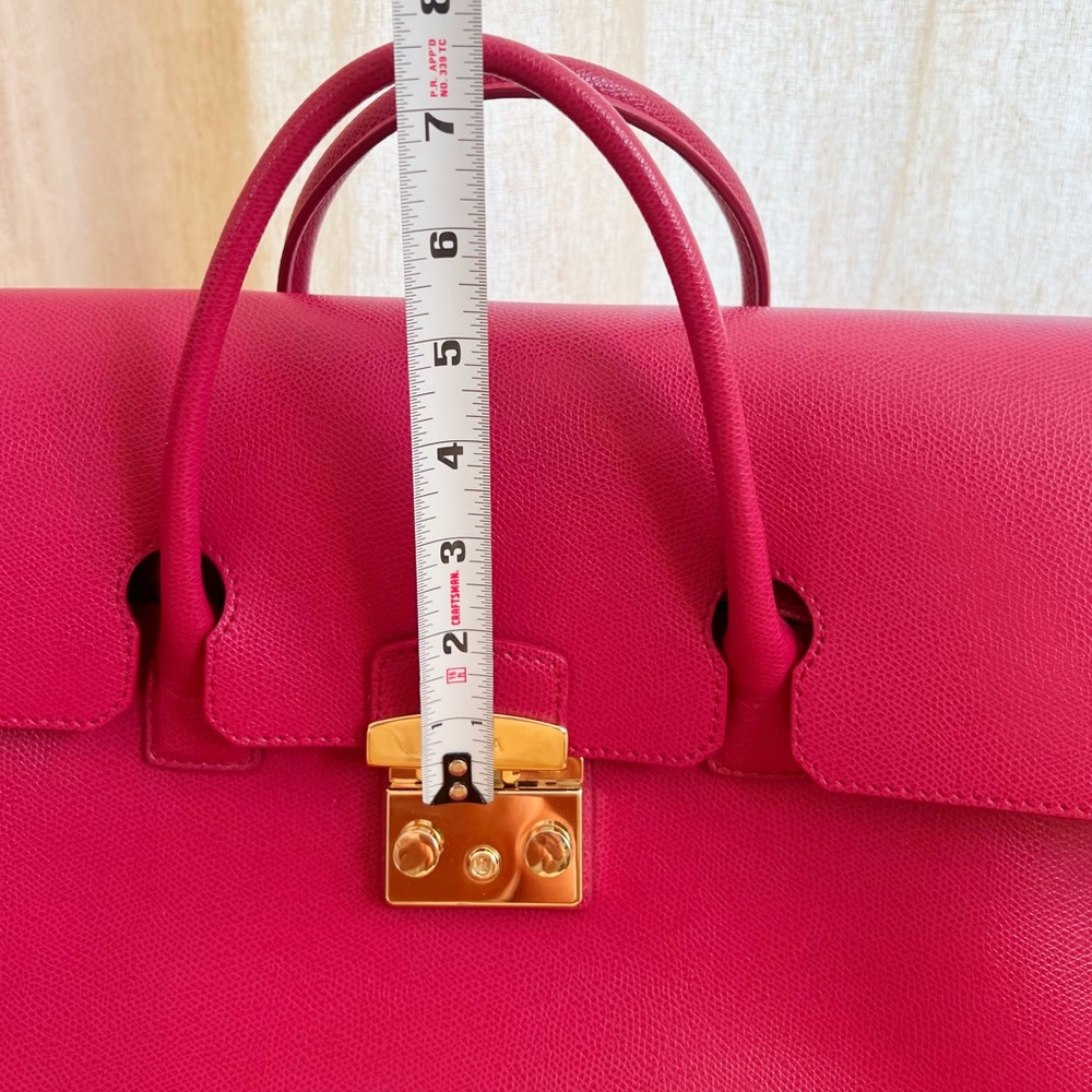 Furla Fuchsia Leather Tote Bag with Gold Hardware - Picture 3 of 16